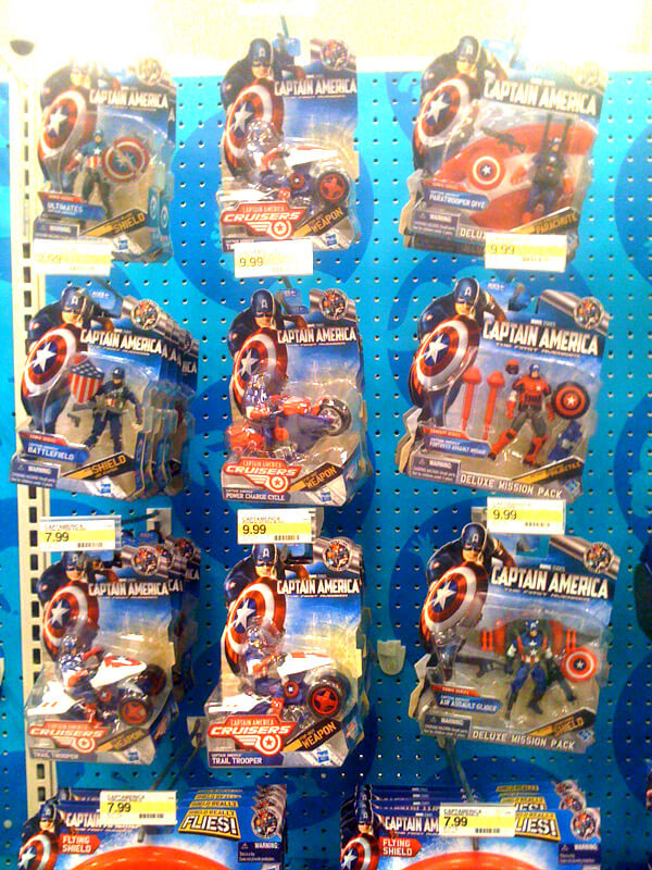 Captain America Comic Series and Deluxe Series on Pegs