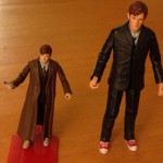 Comparison shot of 3 3/4 Doctor Who David Tennant figure and 5 inch Doctor Who David Tennant Figure