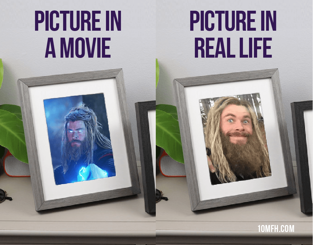 Pictures in Movies vs. pictures in real life
